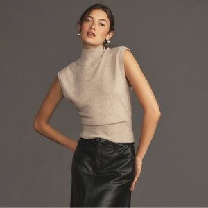 Reformation Arco Cashmere Sleeveless Turtleneck Sweater